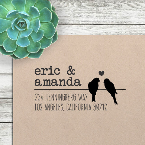 Return Address Stamp - "Birds On a Wire"