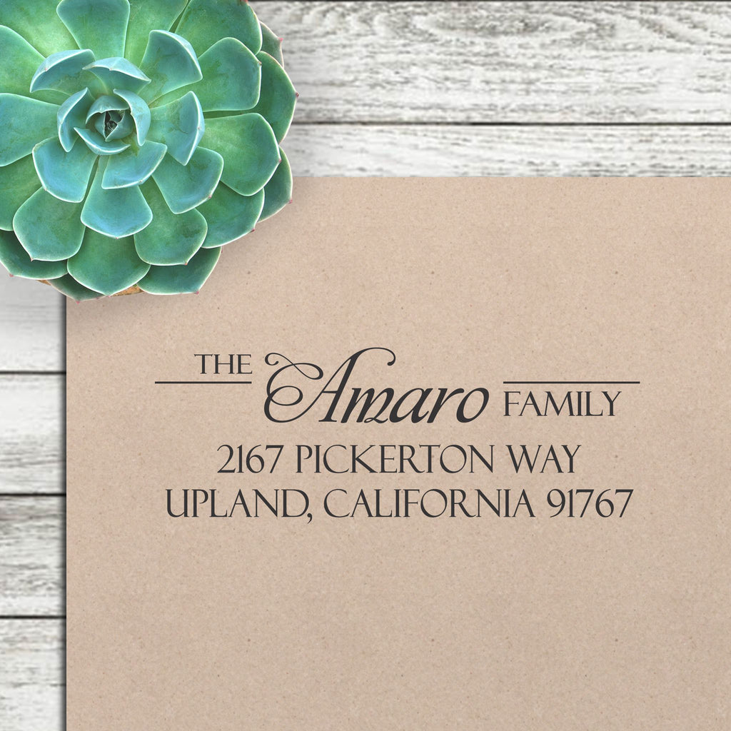 Return Address Stamp - "Amaro"