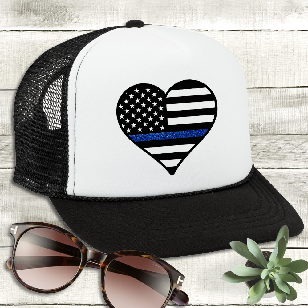 Trucker Hat - Law Enforcement Heart
