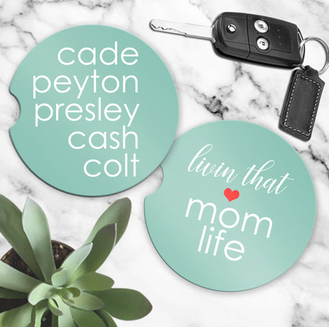 Car Coasters (set of 2) - Livin' that Mom Life