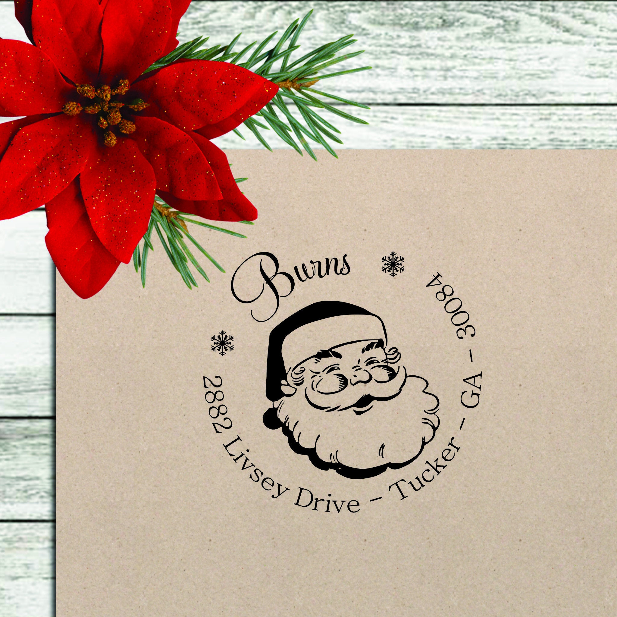Holiday Return Address Stamp - "Santa"