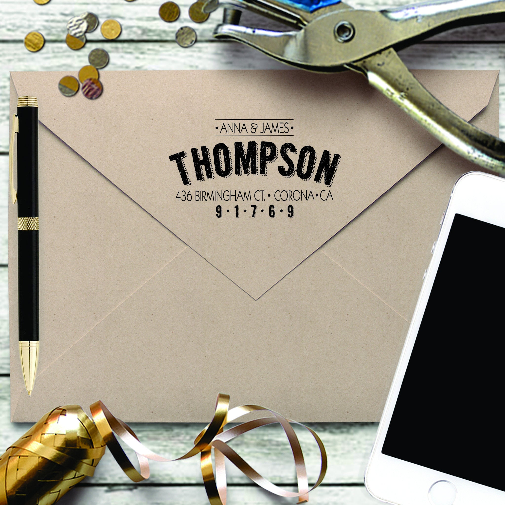 Return Address Stamp - "Thompson"