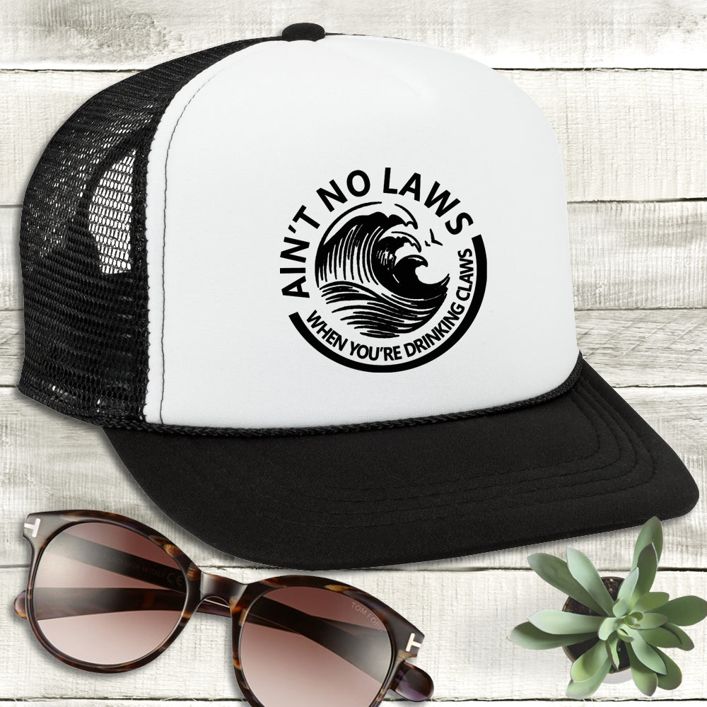 Trucker Hat - Ain't No Laws White Claws